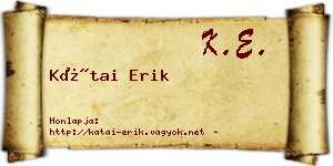 Kátai Erik névjegykártya